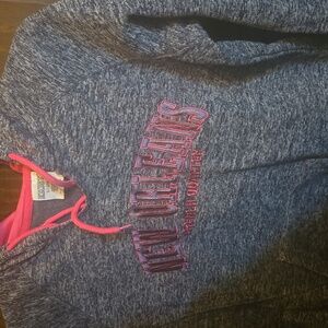 New Orrleans Exist Charcoal Hoodie with Pink Trim